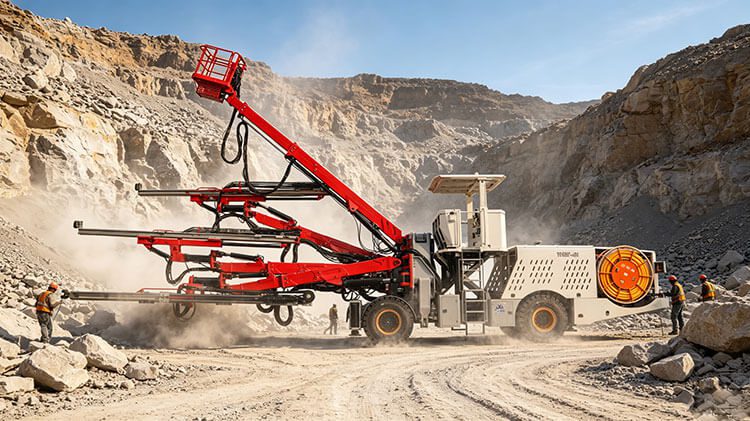 Three boom rock drilling jumbo advantages- Rock Drilling Jumbo for Tunnel Construction