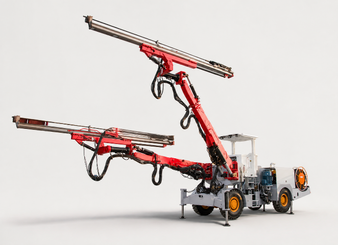 double boom rock drilling jumbo